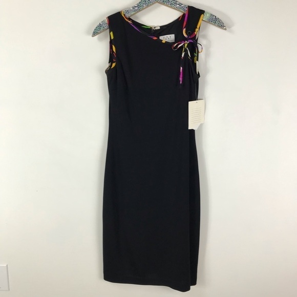 VINTAGE David Meister Black Sleeveless Mini Dress - Picture 6 of 15